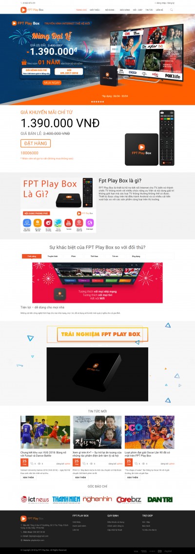 Website bán sản phẩm FPT Play Box