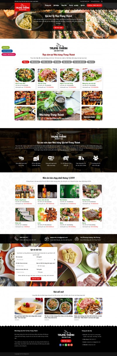 Website nhà hàng lẩu nướng